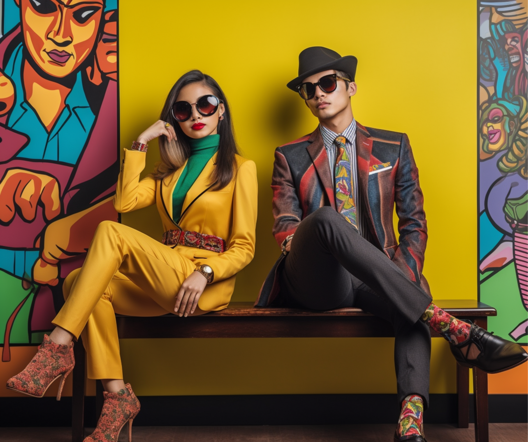 Couple Model sitting in bench